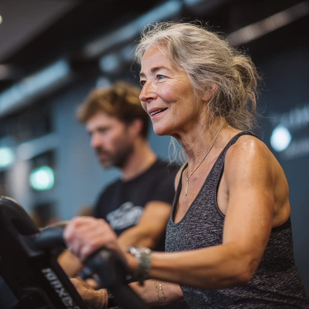 52 years old woman at cardio training at mokrenish